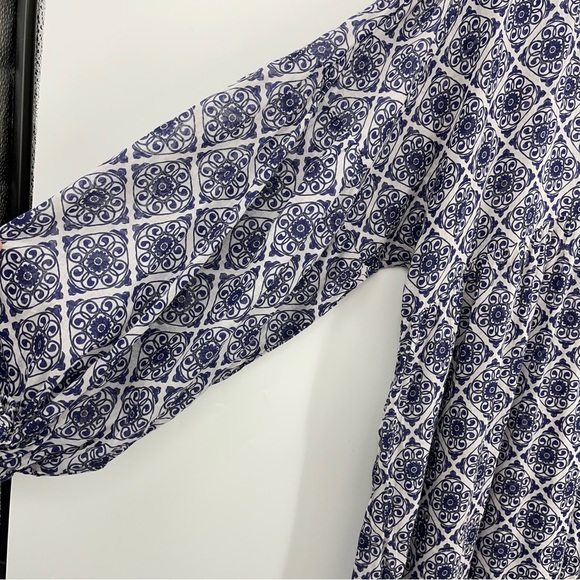 Boden US 14 Sarah Kaftan Dress Blue 0298 Ribbon maxi Paisley Whirl long sleeve - Picture 10 of 12